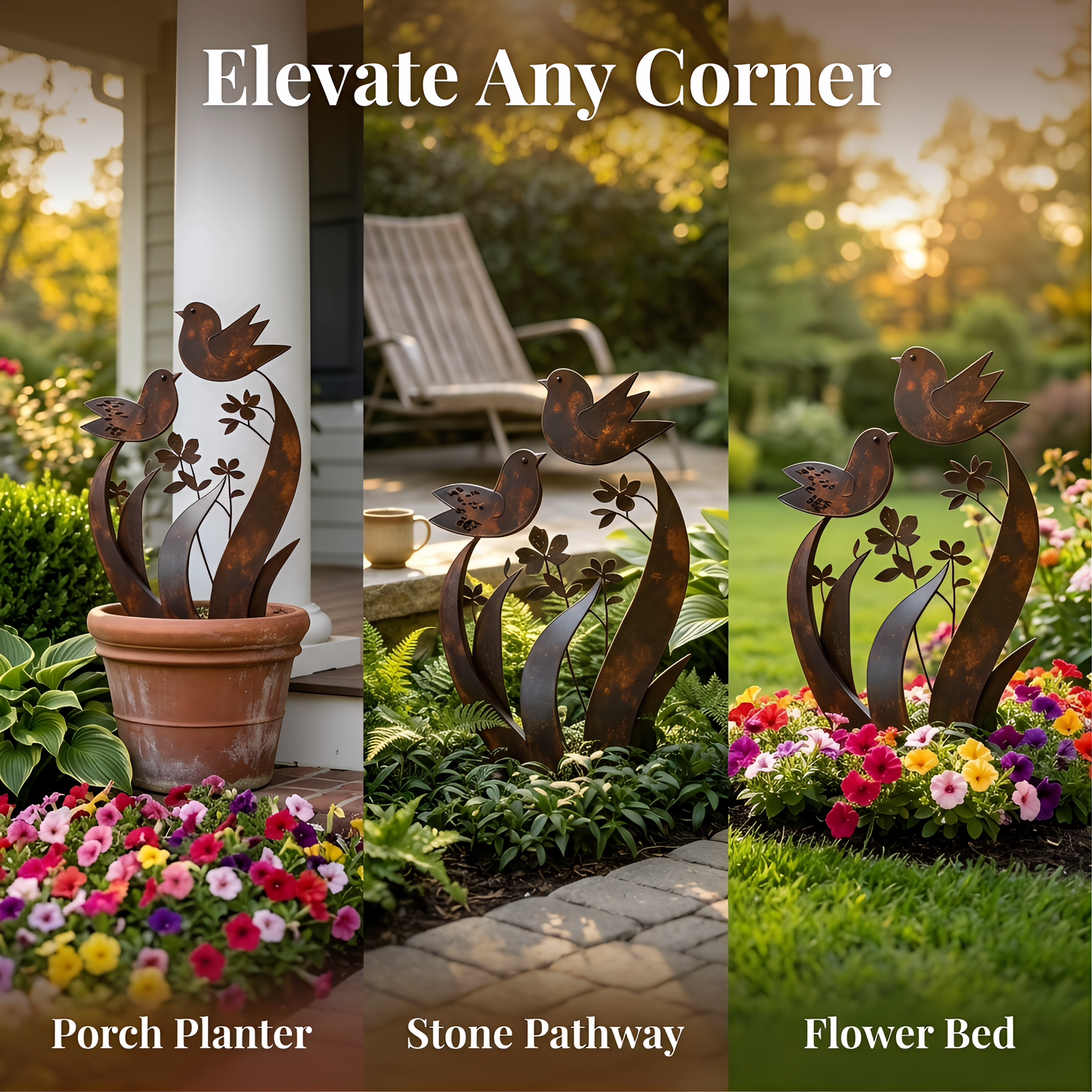 🦋2026 Mother's Day Gifts 50% Off--💖🎁Bird & Wildflower Metal Garden Stake