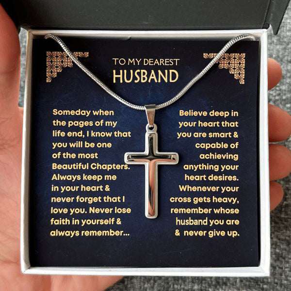 Never Lose Faith Cross Necklace – Choose Your Card Message