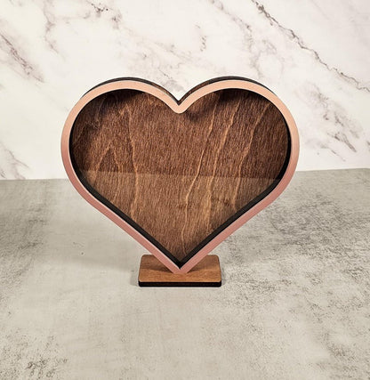 Heart Sea Glass Display Box: Coastal Decor Shadow Box